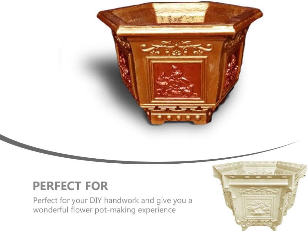 Decoración ligera para el hogar, maceta de flores, molde de cemento, arcilla de hormigón, molde de maceta para suculentas, molde hexagonal epoxi,
