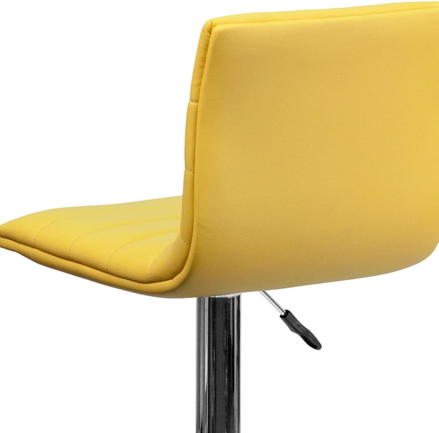 Flash Funiture silla de bar ajustable con base cromada, Vinilo, Amarillo