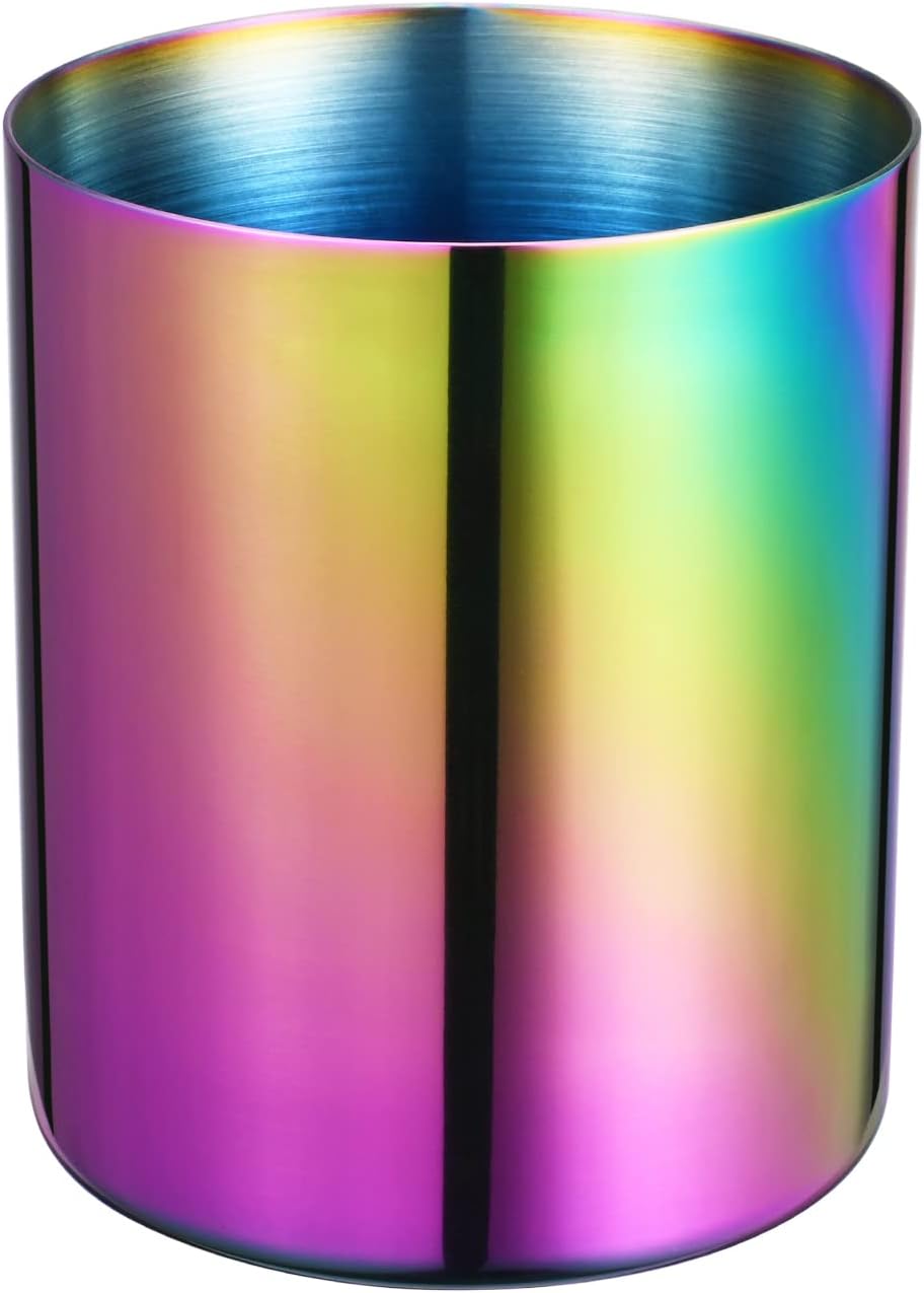 Portavasos de acero inoxidable para lápices, organizador de escritorio, estilo nórdico, escritorio para bolígrafo, taza simple, organizador de