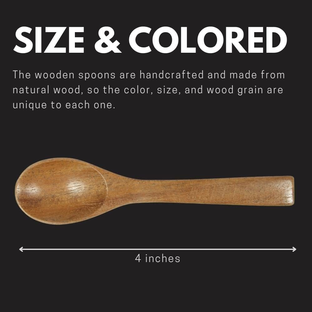 NUTTA – Cucharas pequeñas de madera para cocinar, condimentos de miel, pimienta, azúcar, sal, té, café, helado (10 piezas)