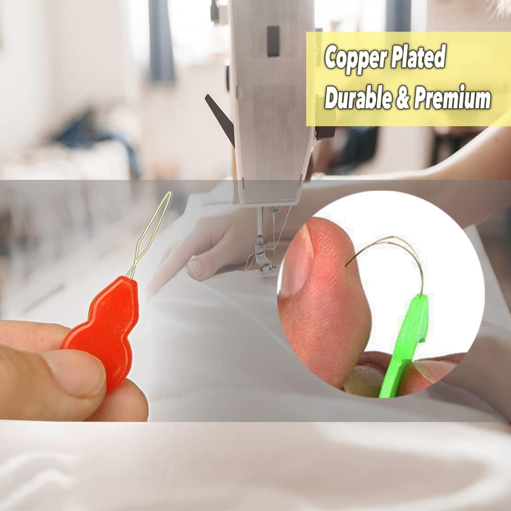 Enhebradores de agujas, 20 paquetes de herramientas de enhebrador de agujas de coser, cables de bucle, enhebradores para máquina de coser a mano,