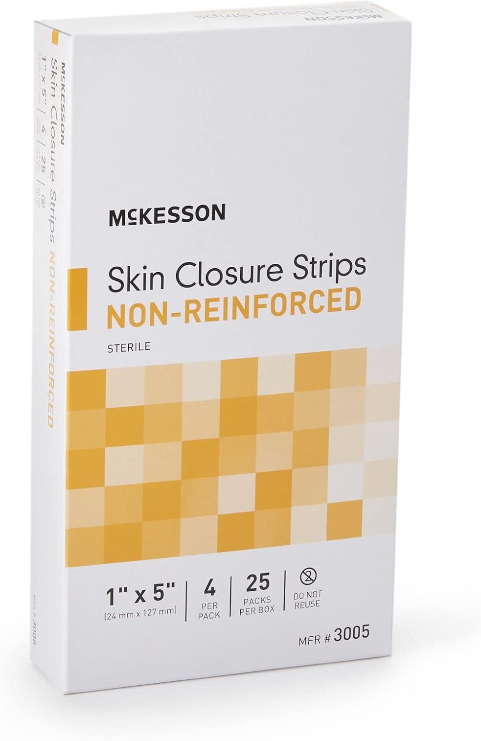 McKesson Tiras de cierre de piel, estériles, no reforzadas, 1 x 5 pulgadas, 100 unidades