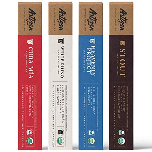 Cápsulas de café orgánico certificadas por USDA para máquinas originales Nespresso, variedad de mezclas de café expreso Artizan  Kosher de comercio