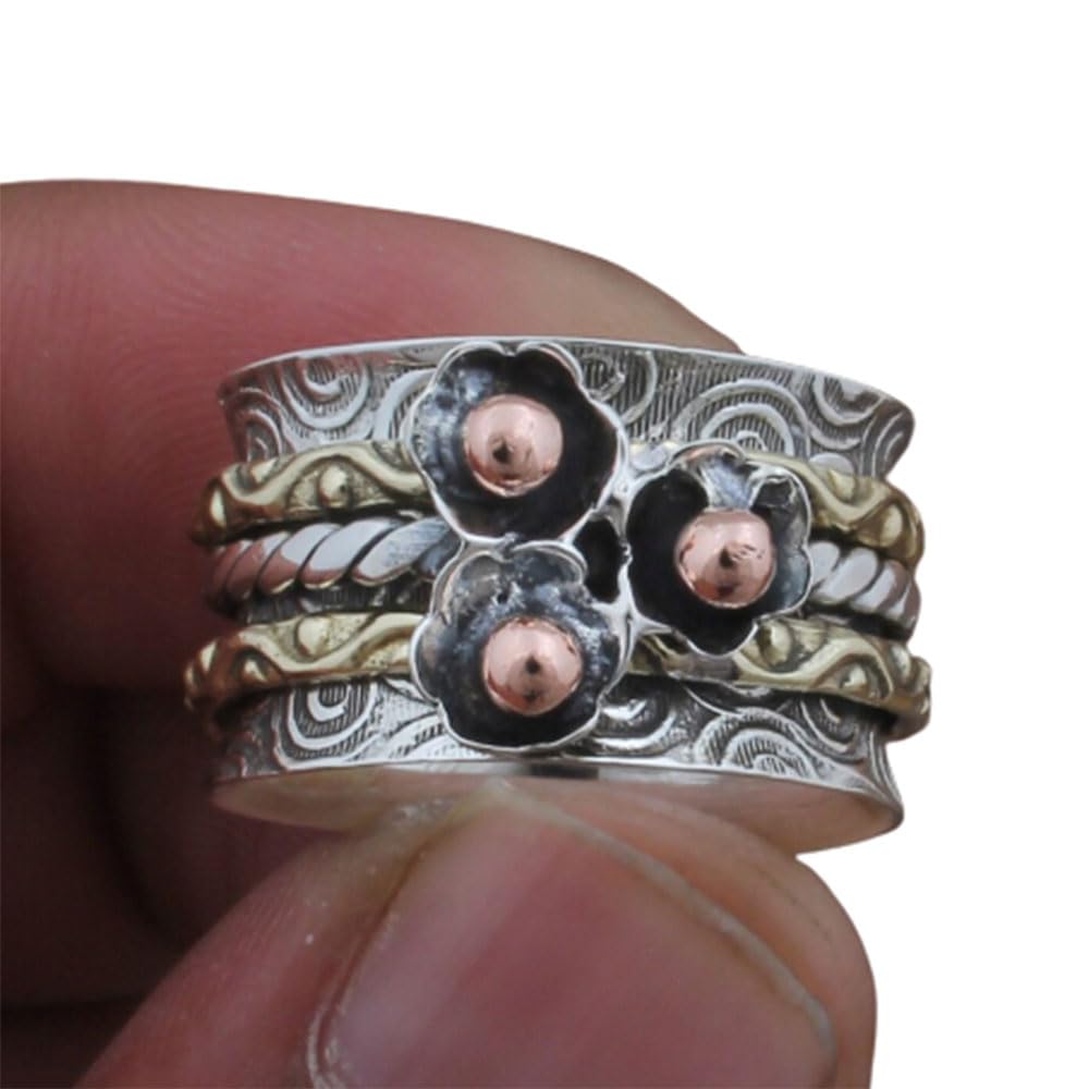 Spinner Silver Ring, 925 Silver Ring, Handmade Silver Ring, Family Band Ring, Worry Silver Ring, Antique Silver Ring, Spinning Silver Rings, Gift