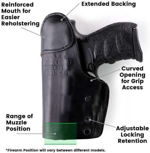 Urban Carry LockLeather – Funda para pistola en el interior de la cintura  IWB Ultimate Concealment Companion, cuero premium, sistema de retención