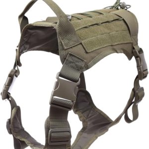 Arnés táctico para perro, arnés para perros medianos sin tirones, con paneles Molle y bucle, chaleco militar con asa resistente para entrenamiento Arnés táctico para perro, arnés para perros medianos sin tirones, con paneles Molle y bucle, chaleco militar con asa resistente para entrenamiento