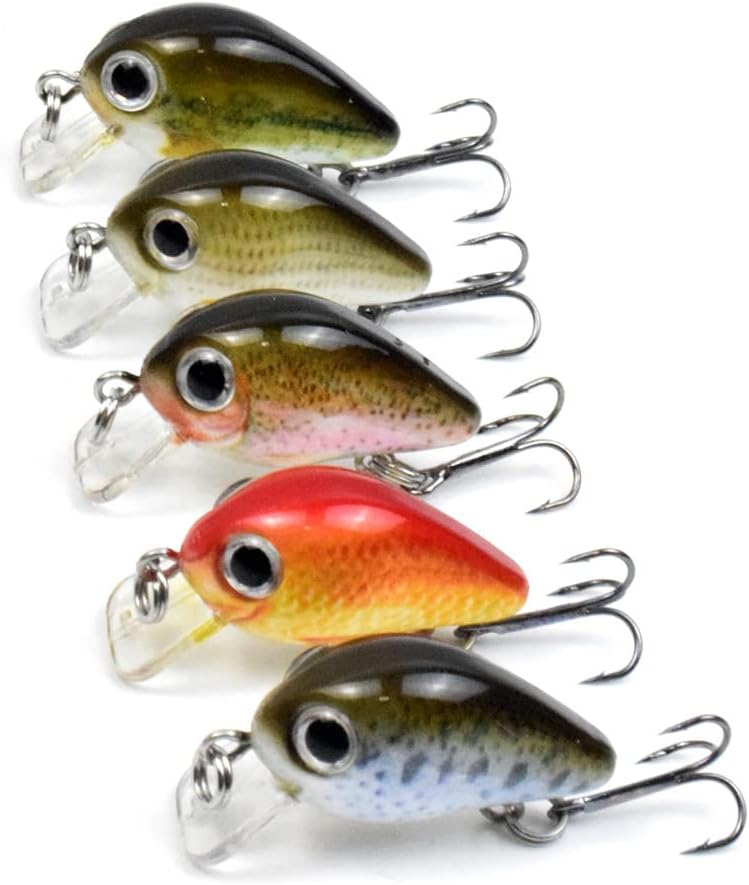 Crank Baits Mini Señuelos de Pesca Kits de Buceo Profundo Flotante Swimbait Duro Señuelo para Bajos, Trucha Lucio de Agua Dulce y Salada