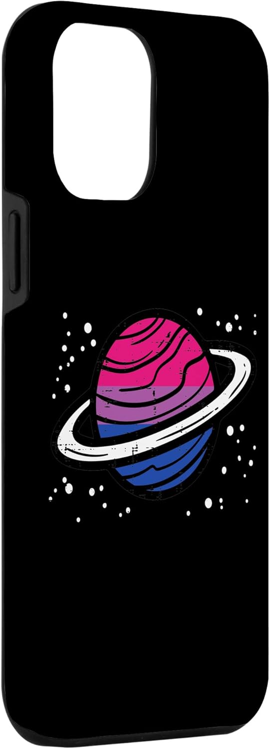 Funda para iPhone 14 Pro Max Bisexual Planet Saturn Bi Pride Flag Lgbtq Hombres Mujeres Niños