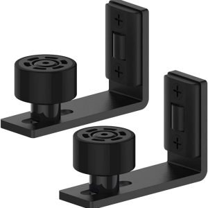 Paquete de 2 guías de piso para puerta corrediza de granero, guía de rodillo ajustable montada en la Paquete de 2 guías de piso para puerta corrediza de granero, guía de rodillo ajustable montada en la