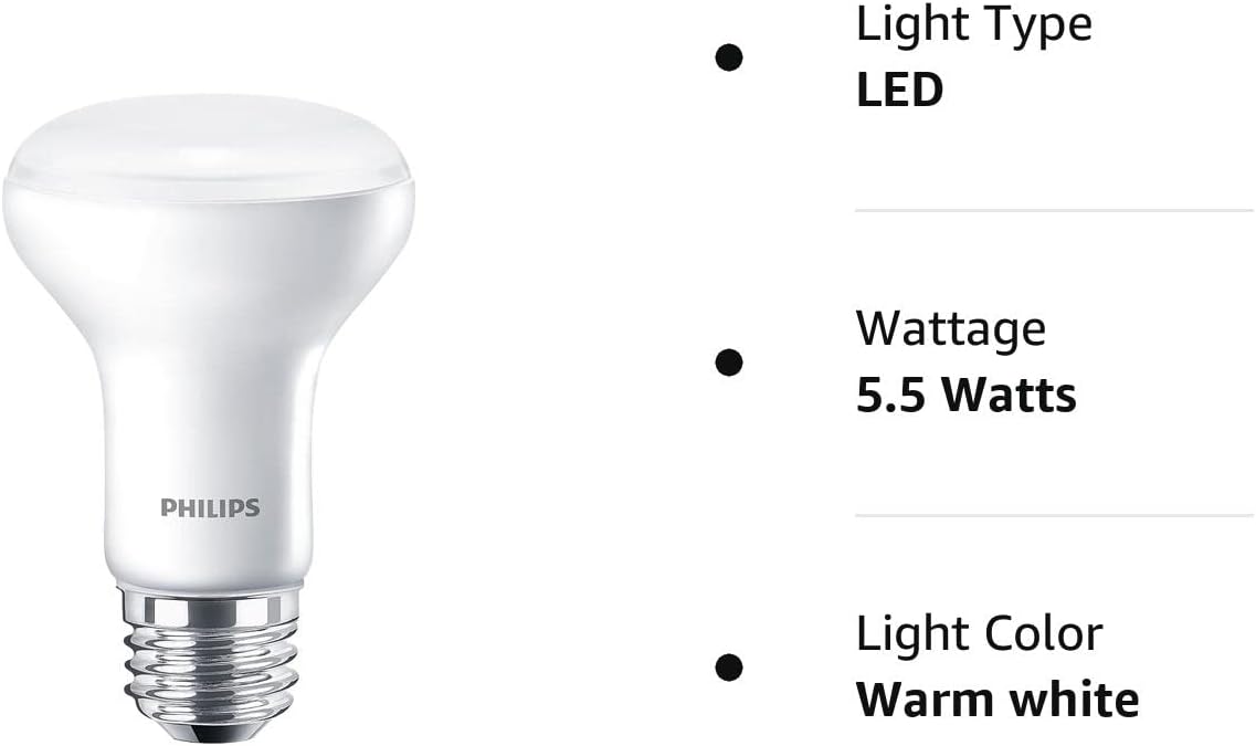 Philips – BR30 Bombilla Led de luz blanca suave regulable con efecto de brillo cálido