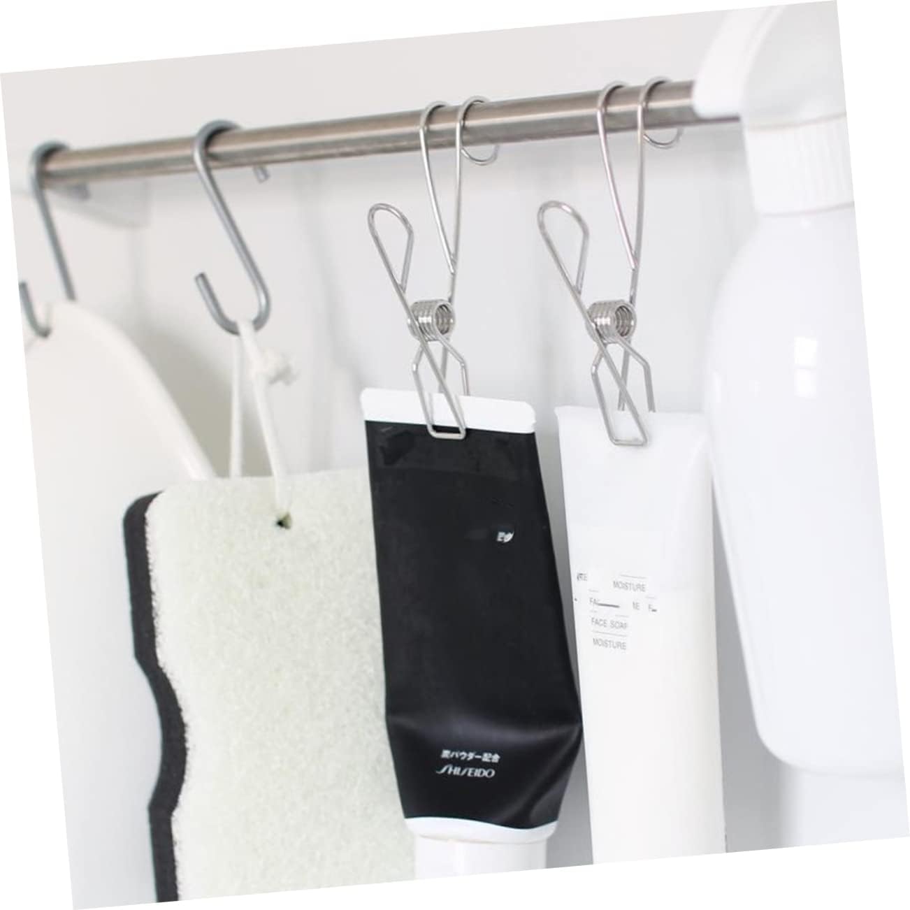 Cabilock 12 piezas de alta resistencia para ropa Pin de lavandería Ganchos de clip de acero para ropa Estante de toalla colgante Clip de alambre