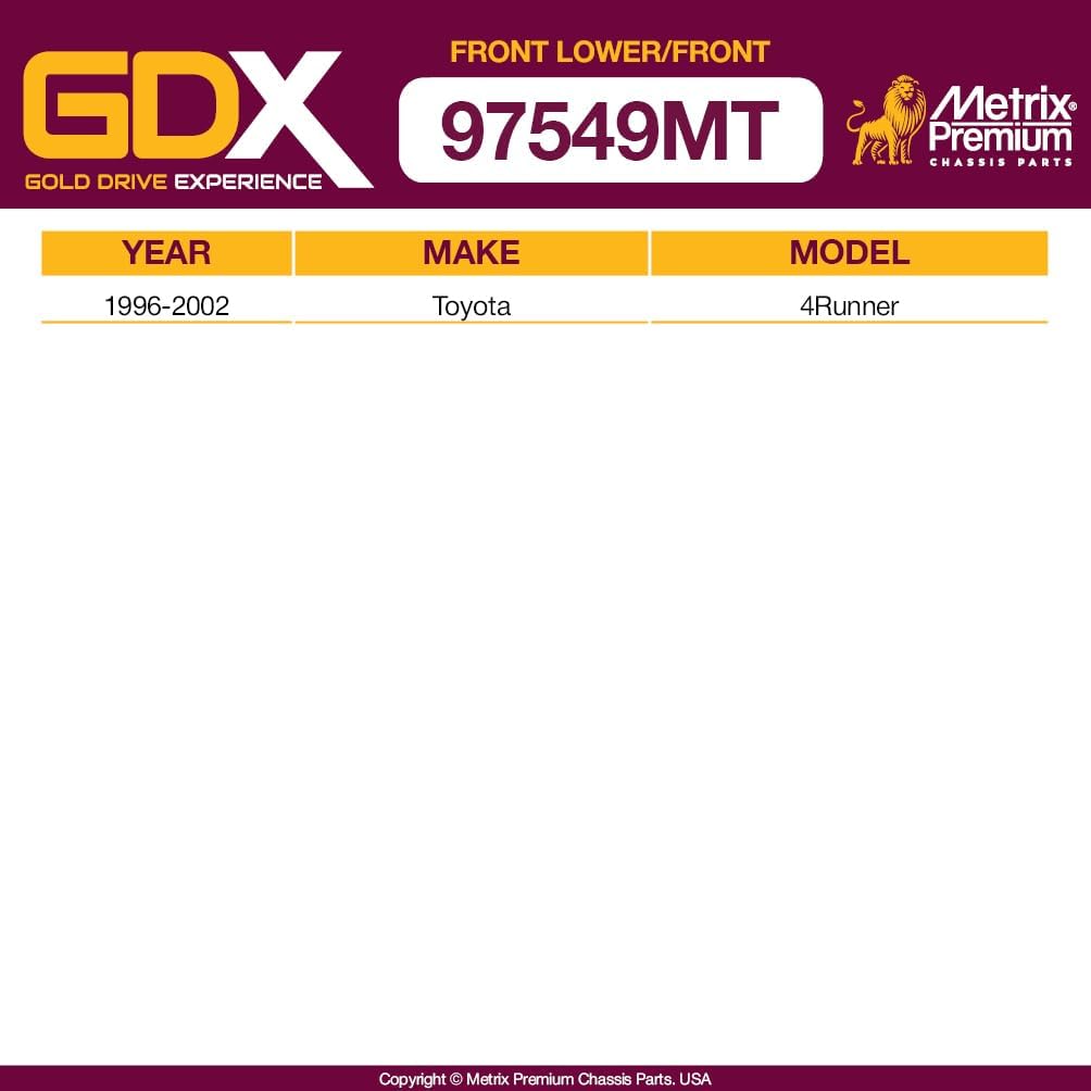 Metrix Premium GDX – Brazo de control inferior LR delantero y barra estabilizadora delantera LR, kit de eslabones para Toyota 4Runner