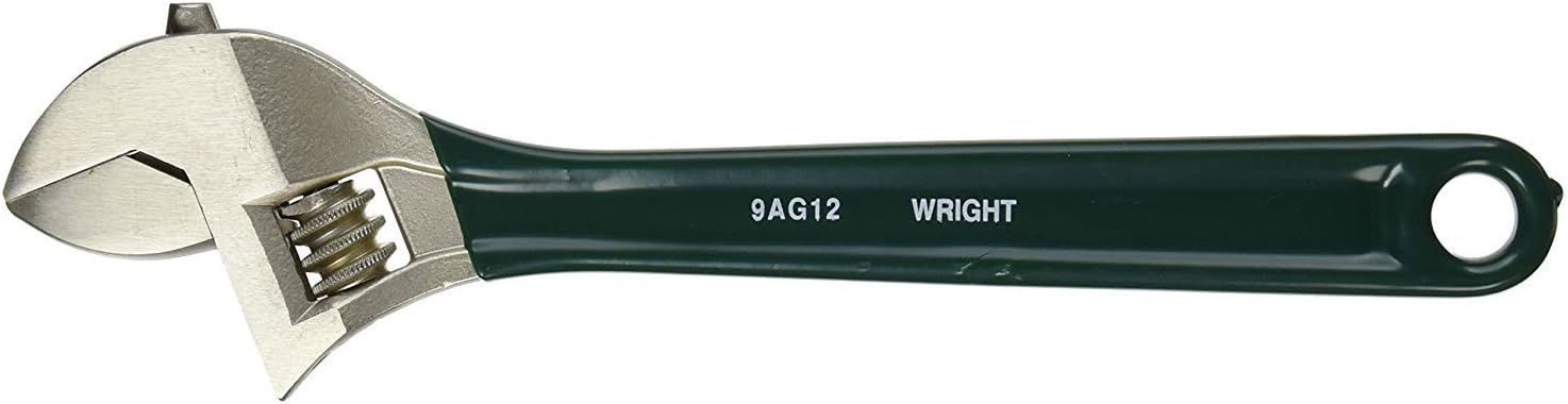 Wright Tool 9AG12 Llave ajustable con agarre de cojín de capacidad máxima de 1-12 pulgadas con acabado cobalto, 12 pulgadas