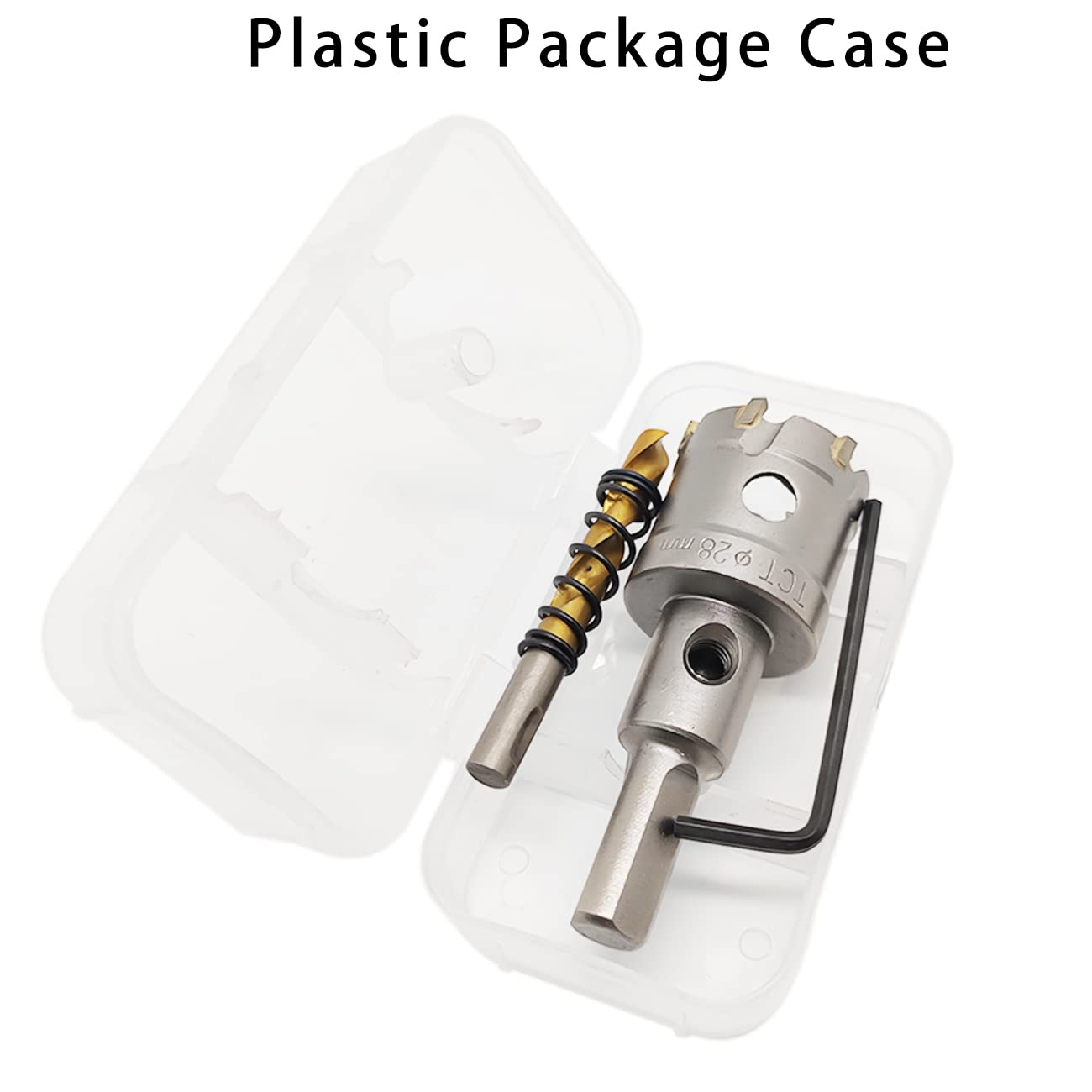 Sierra de agujero de carburo, cortador de agujeros TCT con broca piloto chapada en titanio para metal, acero inoxidable, hierro, madera, 1.496