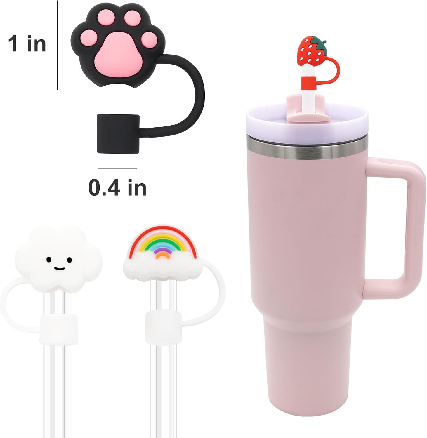 Stanley Cup – Cubierta de popote para copa Stanley, 4 unidades, compatible con vasos Stanley de 30 y 40 onzas, accesorios de tazas Stanley (4