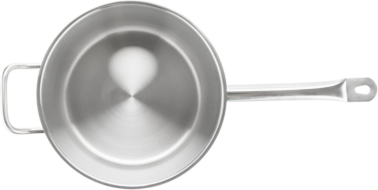 -Cacerola de 10 cuartos de galón con tapa de acero inoxidable – Juego de sartenes multiusos para uso en el hogar, cocina o restaurante, sartén de