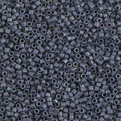 Miyuki Delica Perlas cilíndricassemillas DB0301DB301 – Brillo-metálico opaco mate 110, 0.25oz