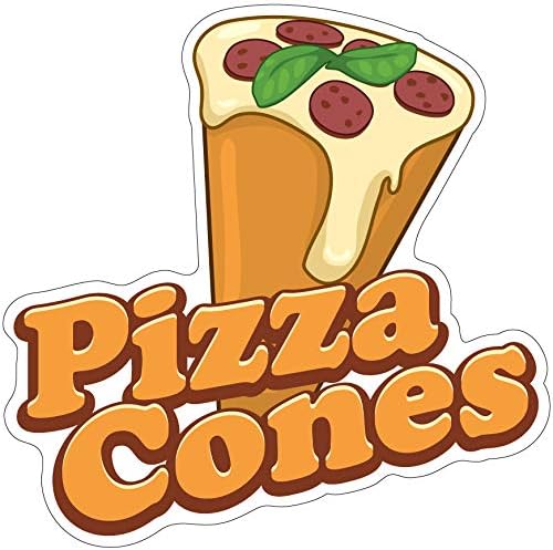 SignMission Calcomanía de conos de pizza de 16 pulgadas, soporte de concesión para camión de alimentos, tamaño