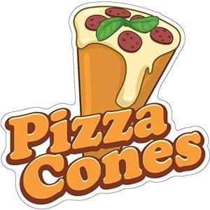 SignMission Calcomanía de conos de pizza de 16 pulgadas, soporte de concesión para camión de alimentos, tamaño SignMission Calcomanía de conos de pizza de 16 pulgadas, soporte de concesión para camión de alimentos, tamaño