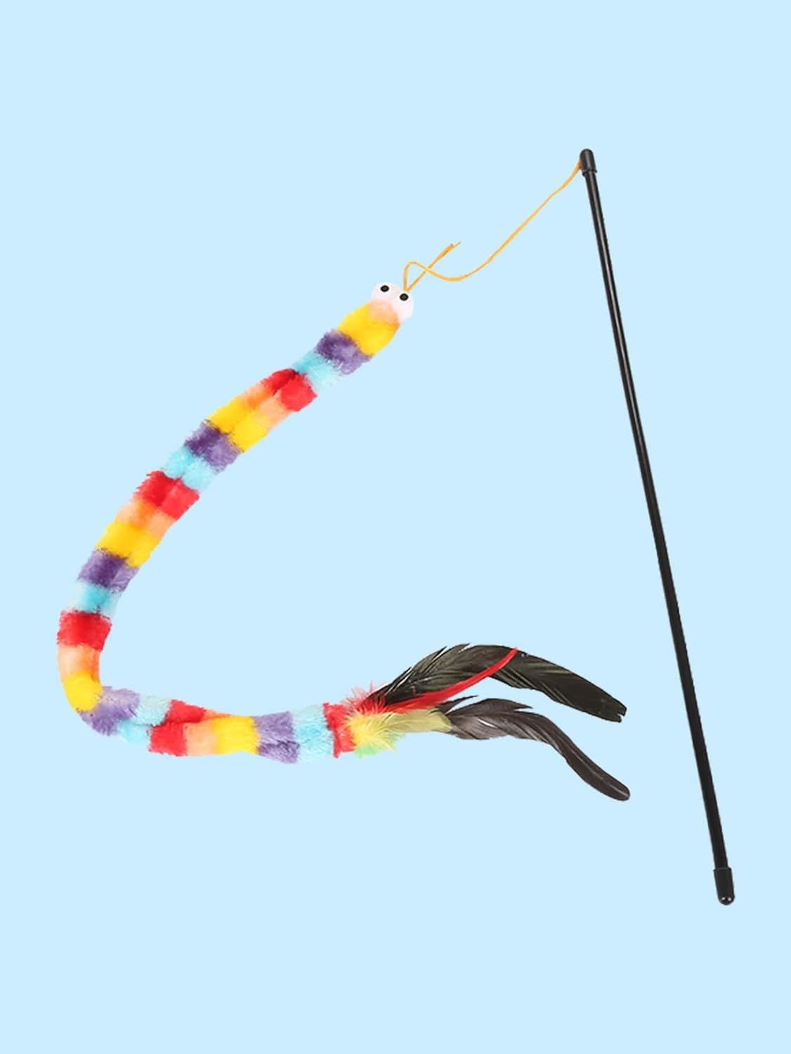QWINEE Juguetes de varita para gatos, juguete interactivo para gatos, juguetes para gatos de interior, juguetes interactivos para gatito, multicolor