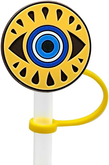 Tapa grande de paja para niños de 0.394 in de ojo malvado para Stanley Cup 40 oz 30 oz de silicona de dibujos animados de paja tapas de paja tapas