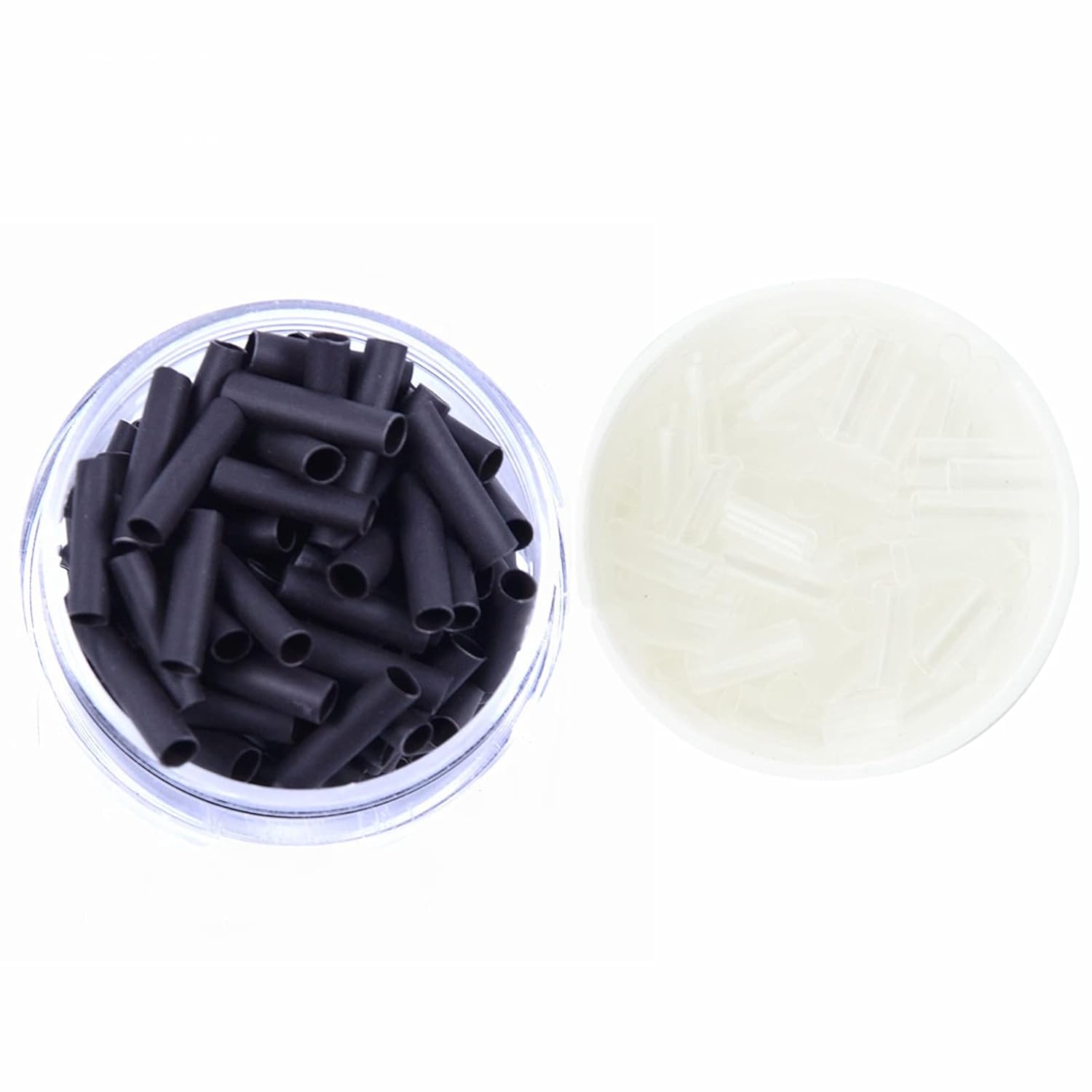 1000 extensiones de cabello, tubos termorretráctiles de 0.394 in de largo, anillos de extensiones de cabello (1000 unidades, transparentes)