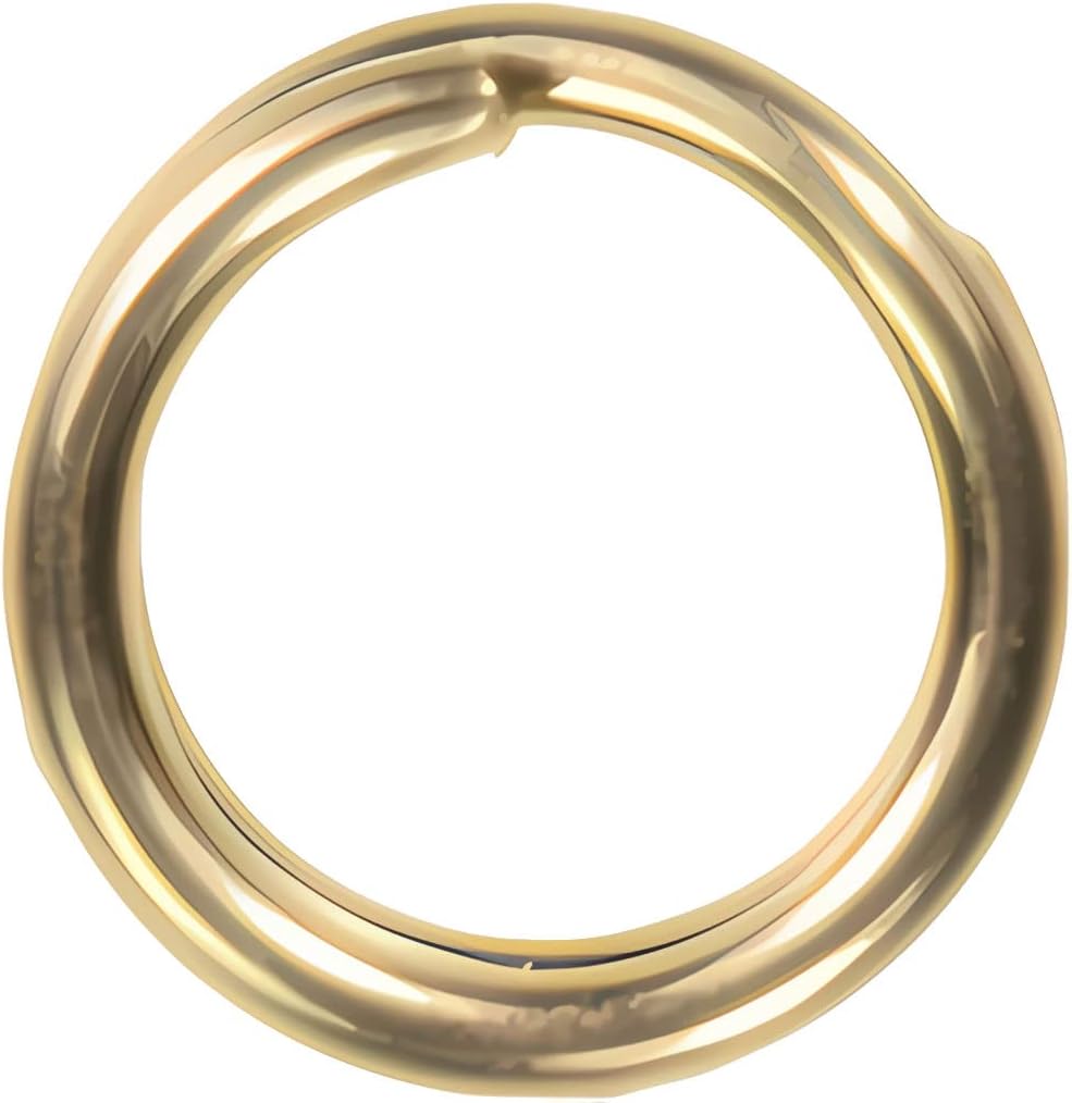 Anillo dividido redondo de oro de 14 quilates de 0.315 in de diámetro exterior de 0.248 in de diámetro interior de color amarillo elemento de diseño