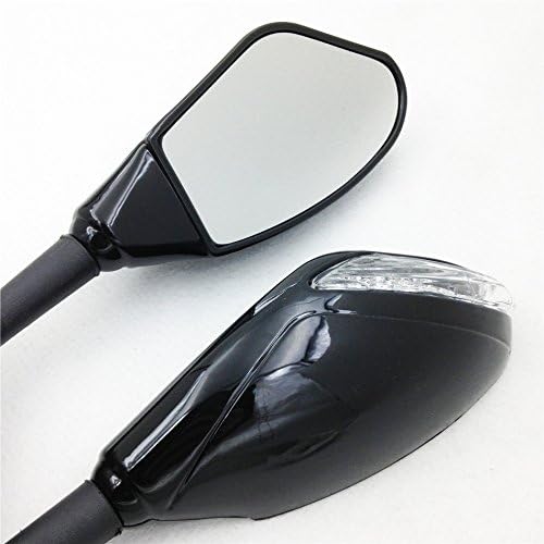 SMT-Gloss – Espejos laterales de señal de giro LED integrados color negro compatible con Suzuki GSXR 600750 GSXR 1000 1100 Hayabusa GSF 600S 1200