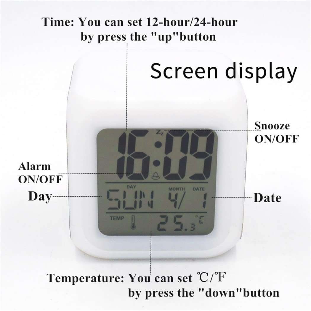 Bocaihua – Reloj despertador digital con luces LED, diseño de pájaros, pingüino, azul, para niños, adolescentes, adultos, hogar, oficina, decoración