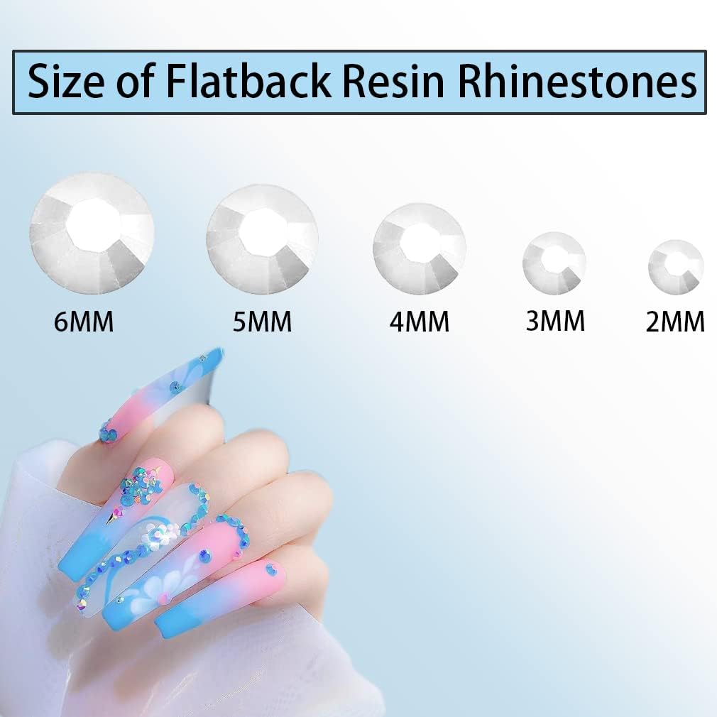 10000 diamantes de imitación de resina de 0.118 pulgadas (0.118 in) con parte trasera plana, parte trasera plana, diamantes de imitación de resina