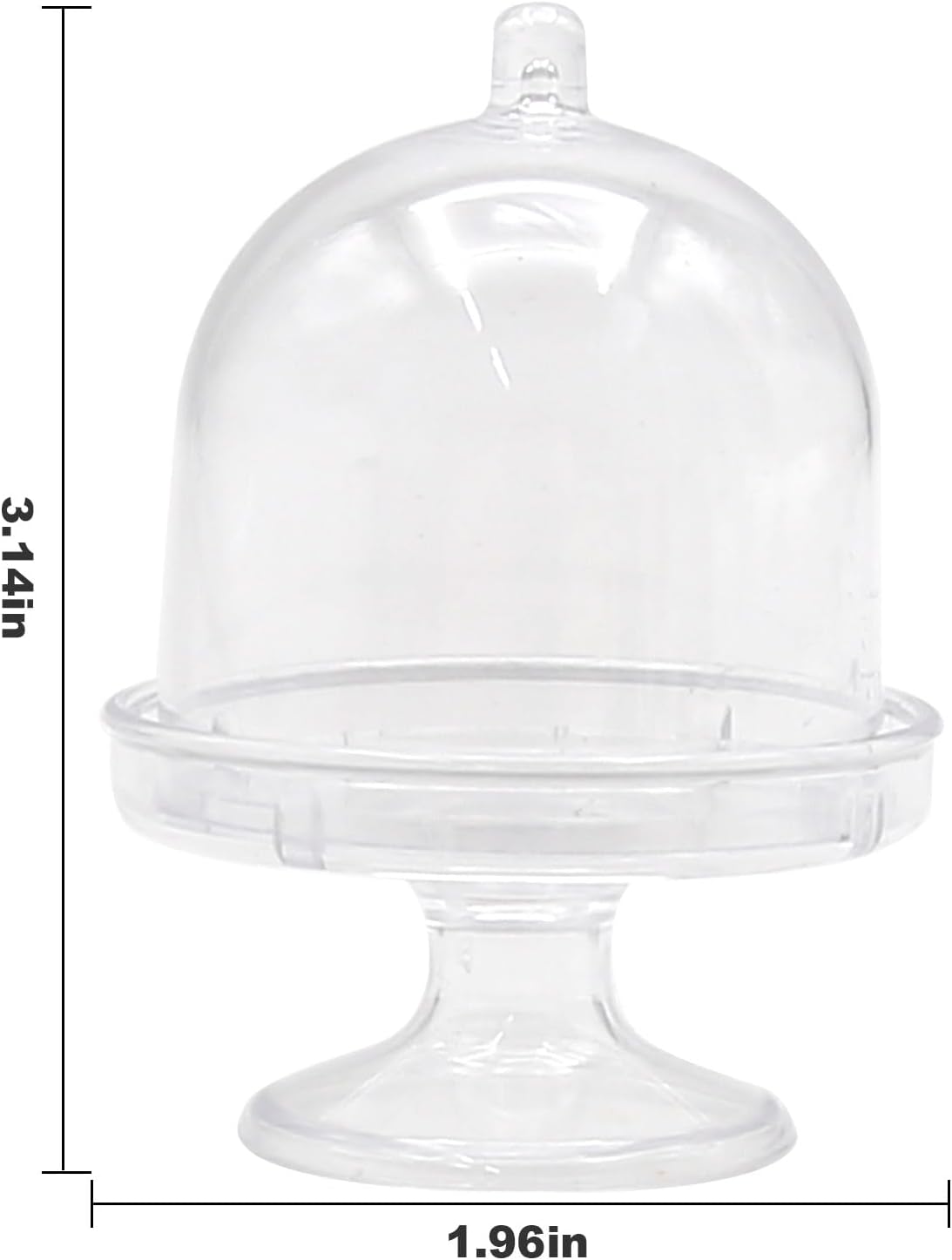 36 piezas de mini soporte para tartas con tapa, soporte de plástico para cupcakes, soporte transparente de exhibición de pasteles pequeños para