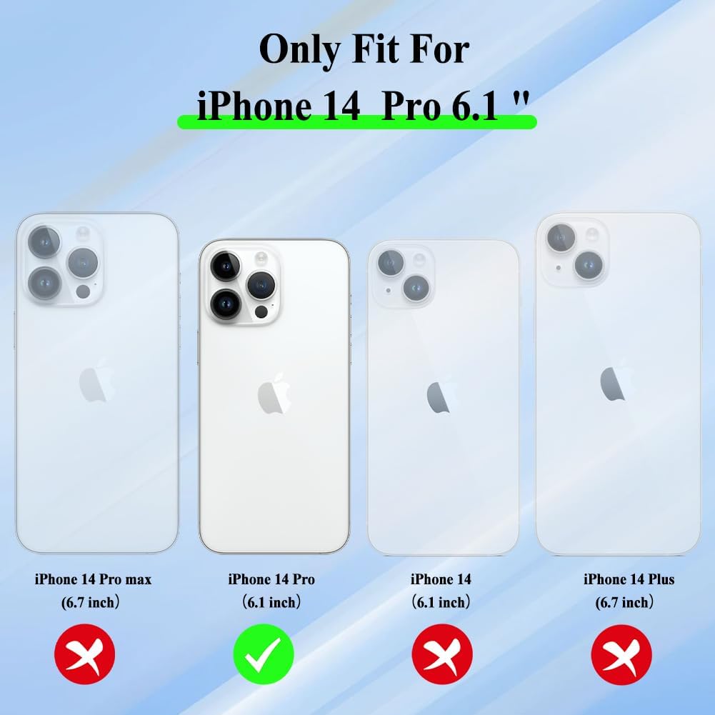 Jefonha Funda magnética con purpurina para iPhone 14 Pro de 6.1 pulgadas, compatible con Magsafe, bonita funda de lujo chapada en brillo, protector
