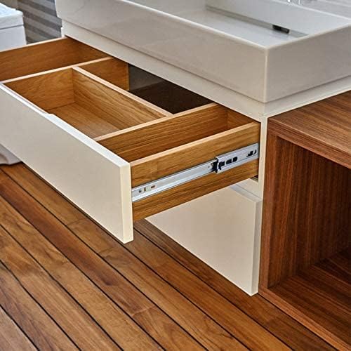 Knobonly Deslizadores de cajones resistentes de cierre suave de 16 pulgadas, 8 pares de rieles de cajón deslizantes de rodamientos de bolas de