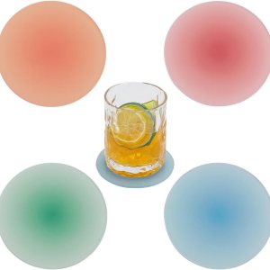 4 posavasos acrílicos, 4 colores degradados, posavasos planos y redondos, posavasos decorativos, tapete de protección de mesa para mesa de comedor, 4 posavasos acrílicos, 4 colores degradados, posavasos planos y redondos, posavasos decorativos, tapete de protección de mesa para mesa de comedor,
