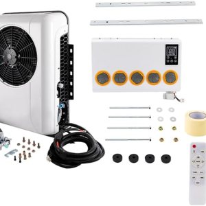 Kit de aire acondicionado de 12 V para camión, autobús, RV, 2000 W6800 BTU, kit de aire acondicionado dividido portátil para colgar, kit de aire Kit de aire acondicionado de 12 V para camión, autobús, RV, 2000 W6800 BTU, kit de aire acondicionado dividido portátil para colgar, kit de aire
