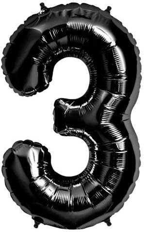 Combined Brands Blaze and the Monster Machines – Kit de decoración de globos de cumpleaños con opción negra del número 1-9 (3er cumpleaños)