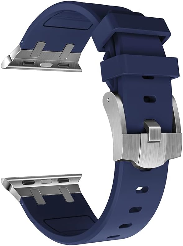 Compatible con Apple Watch Ultra 2 Band para hombre, correa de silicona y hebilla de acero inoxidable diseñada para iPhone Watch, correas iWatch