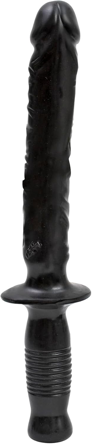 Doc Johnson Classic – The Manhandler – Consolador con mango – 14.5 pulgadas – 9.5 pulgadas de longitud utilizable – solo para adultos, negro