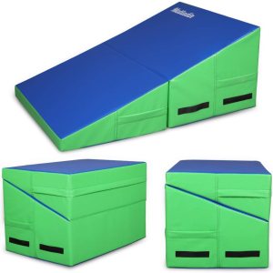 Tapete de gimnasia inclinado, tapete plegable de cuña de queso, para gimnasio, fitness, forma de habilidad para niños y niñas, ejercicio de Tapete de gimnasia inclinado, tapete plegable de cuña de queso, para gimnasio, fitness, forma de habilidad para niños y niñas, ejercicio de