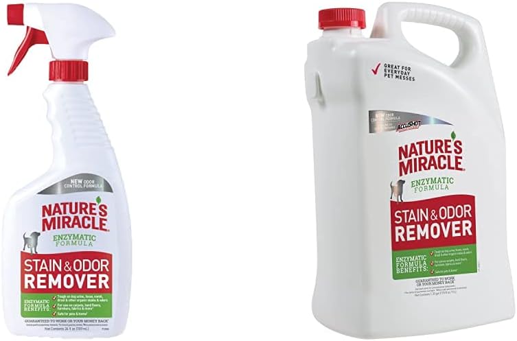 Nature’s Miracle Perro removedor de manchas y olores, fórmula de control de olores y vertido de 170 onzas
