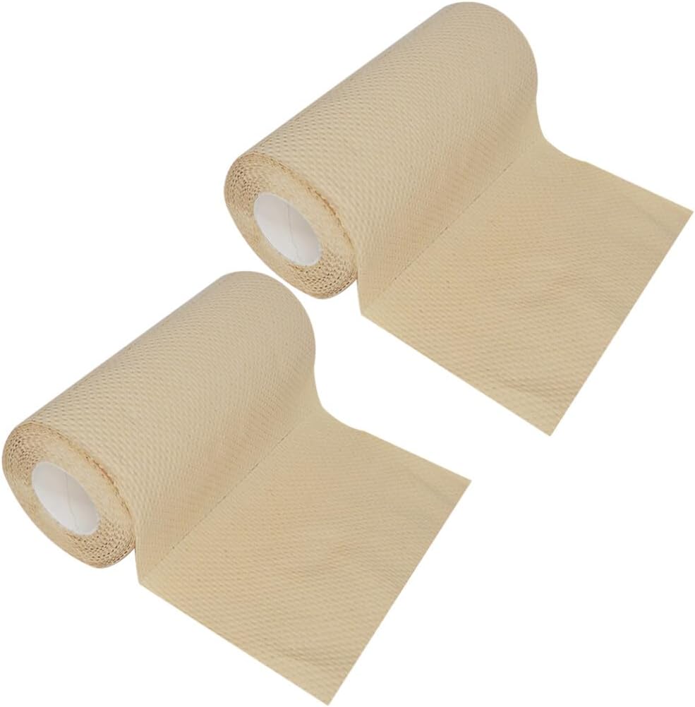 Papel de cocina 2 rollos de papel higiénico para limpiar las manos, papel higiénico para cocina, papel absorbente de aceite, color marrón claro,