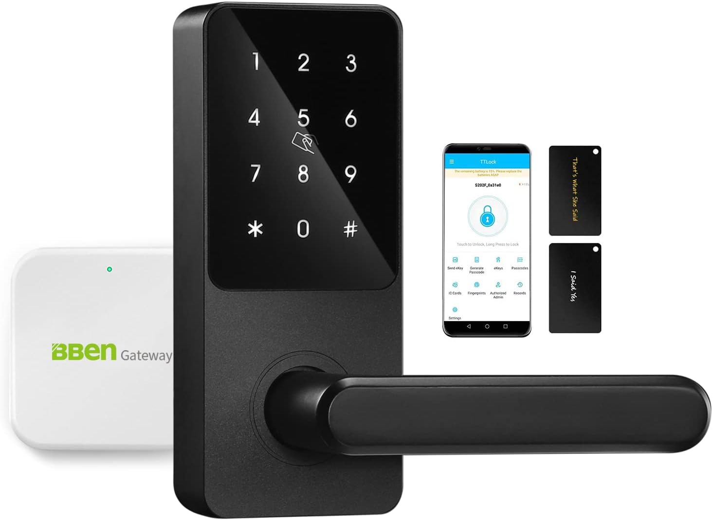 Cerradura inteligente WiFi con puerta de entrada, cerradura de puerta de entrada sin llave, cerradura inteligente para puerta delantera, cerradura