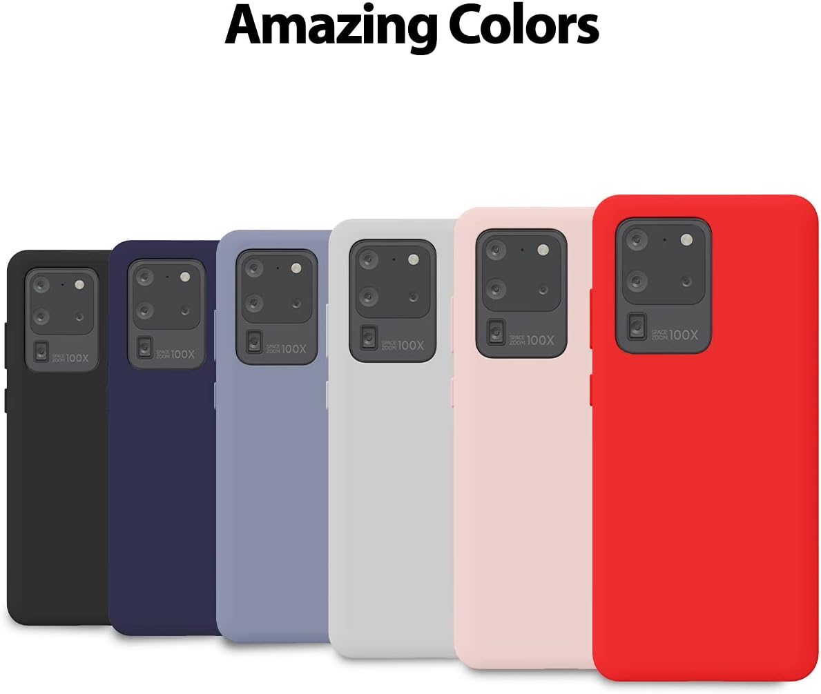 GOOSPERY Funda de silicona líquida para Galaxy S20 Ultra (2020), suave al tacto, protección de cuerpo completo, a prueba de golpes, con forro de
