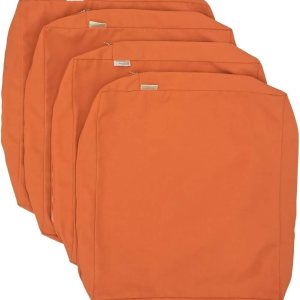 Sunkissed – Fundas de cojín para silla de patio, repelente al agua, para exteriores, color naranja (25 x 25 x 5 pulgadas (4 fundas)) Sunkissed – Fundas de cojín para silla de patio, repelente al agua, para exteriores, color naranja (25 x 25 x 5 pulgadas (4 fundas))