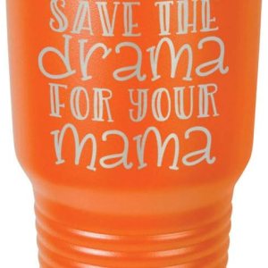 SAVE THE DRAMA FOR YOUR MAMA – Vaso naranja de 30 onzas con popote y tapa superior deslizante Taza de viaje de acero inoxidable Comparar con Yeti SAVE THE DRAMA FOR YOUR MAMA – Vaso naranja de 30 onzas con popote y tapa superior deslizante Taza de viaje de acero inoxidable Comparar con Yeti
