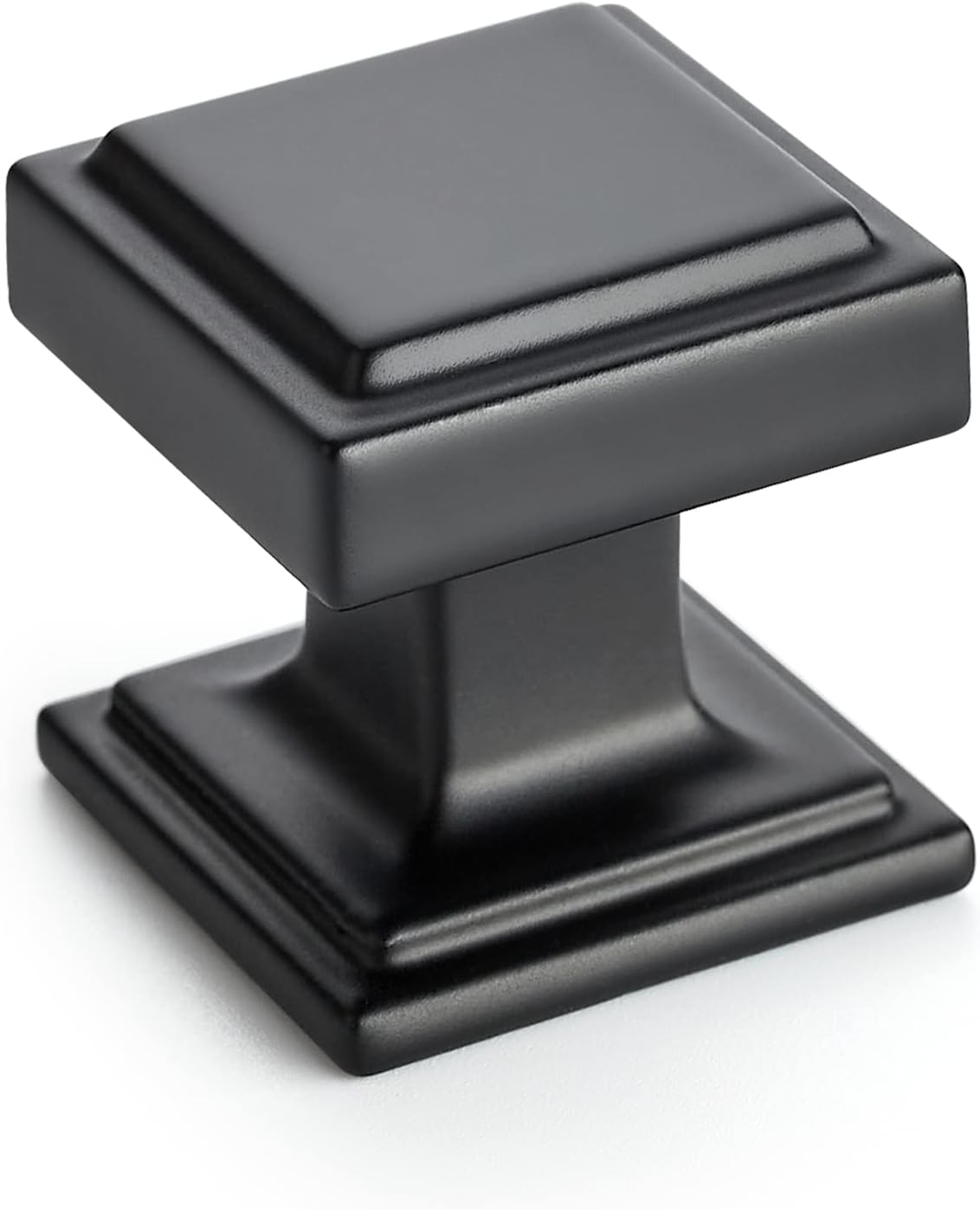 Home Expert Paquete de 25 pomos negros para gabinetes de cocina, pomos cuadrados negros para armarios y cajones de cocina color negro mate,