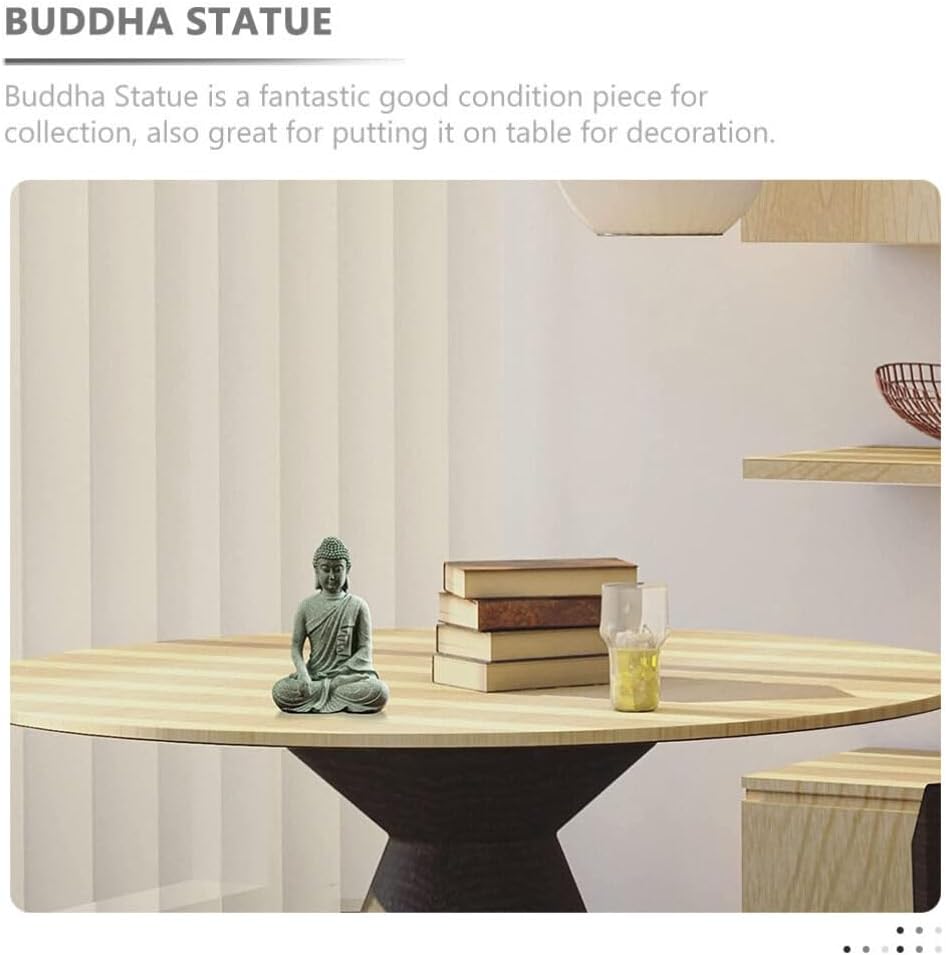 HOMSFOU Suministros de paisaje para pecera, decoración de Buda meditante, escultura de Buda antigua, decoración de escritorio, bendición, decoración