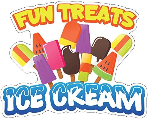 SignMission Fun Treats – Calcomanía de helado de 16 pulgadas, soporte de concesión para camión de comida, tamaño