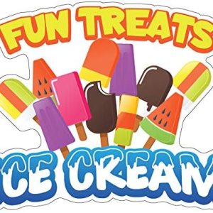 SignMission Fun Treats – Calcomanía de helado de 16 pulgadas, soporte de concesión para camión de comida, tamaño SignMission Fun Treats – Calcomanía de helado de 16 pulgadas, soporte de concesión para camión de comida, tamaño