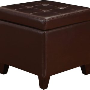 Joveco Reposapiés cuadrado de piel sintética de 18 pulgadas con tapa con bisagras, asiento de reposapiés cúbico para sala de estar y dormitorio Joveco Reposapiés cuadrado de piel sintética de 18 pulgadas con tapa con bisagras, asiento de reposapiés cúbico para sala de estar y dormitorio